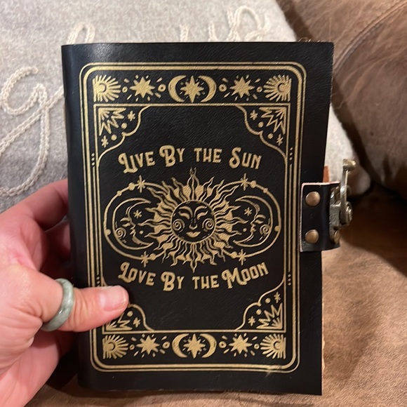 🕯✨Handwoven 100% Genuine Leather & Cotton Celestial Journal ✨🕯Spellbook … - Picture 5 of 17